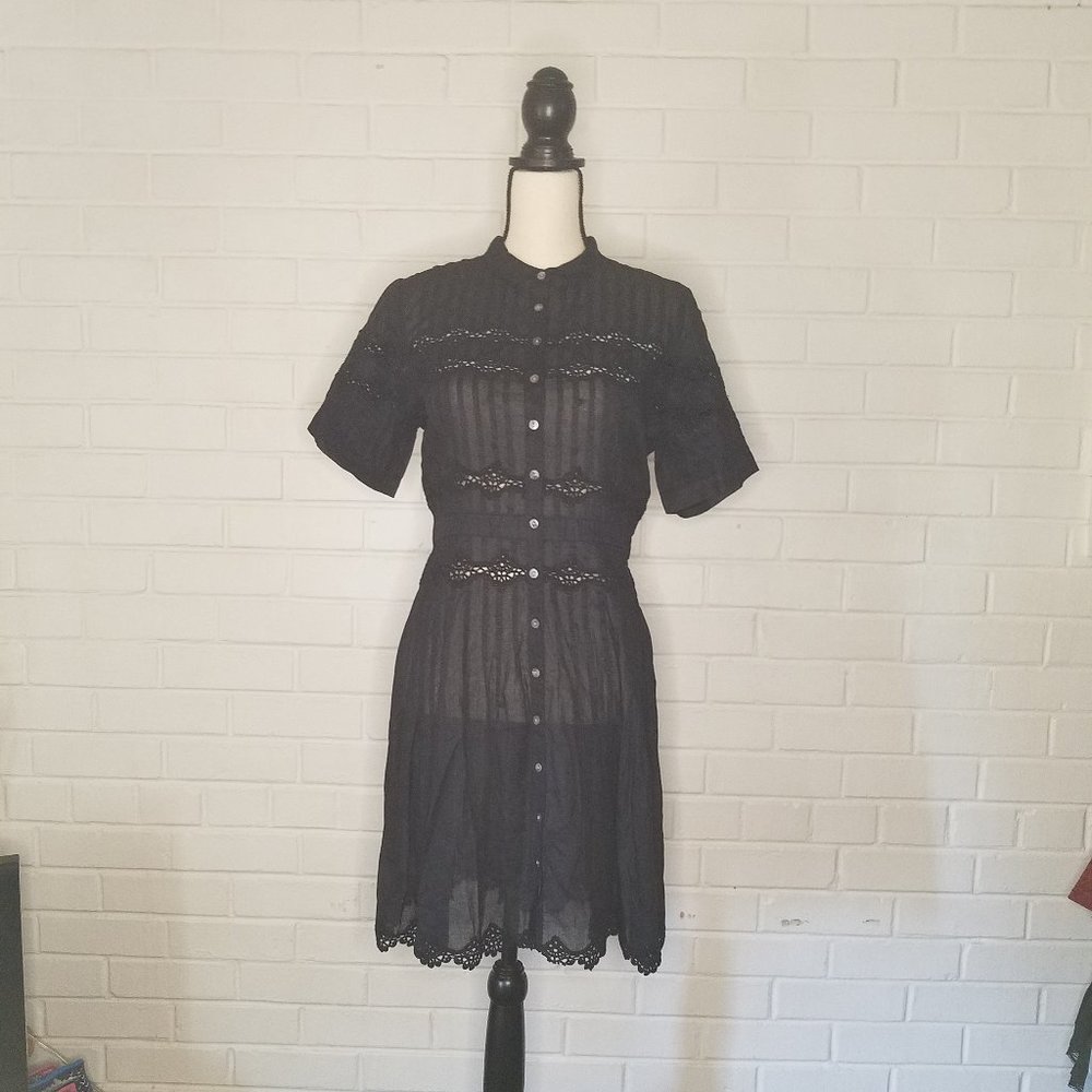 Chan Luu (Anthropologie) Dress in Black Cotton, NWT, Sized as M (runs SMALL) - Picture 5 of 5